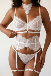 Ensemble lingerie pour femme cinq pièces - MOON Blanc