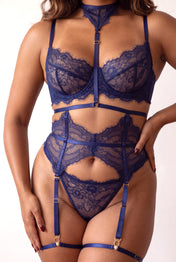 Fünfteiliges Dessous-Set - MOON Marineblau