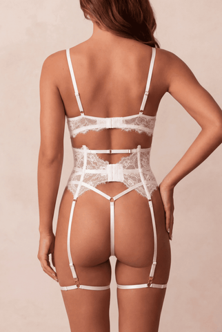Fünfteiliges Damen-Dessous-Set – MOON White