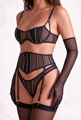 Dreiteiliges Dessous-Set - VOILYA Schwarz 