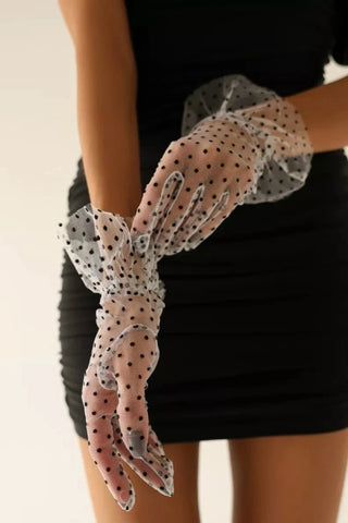 Gants en dentelle pour femme blanc en dentelle - NESS