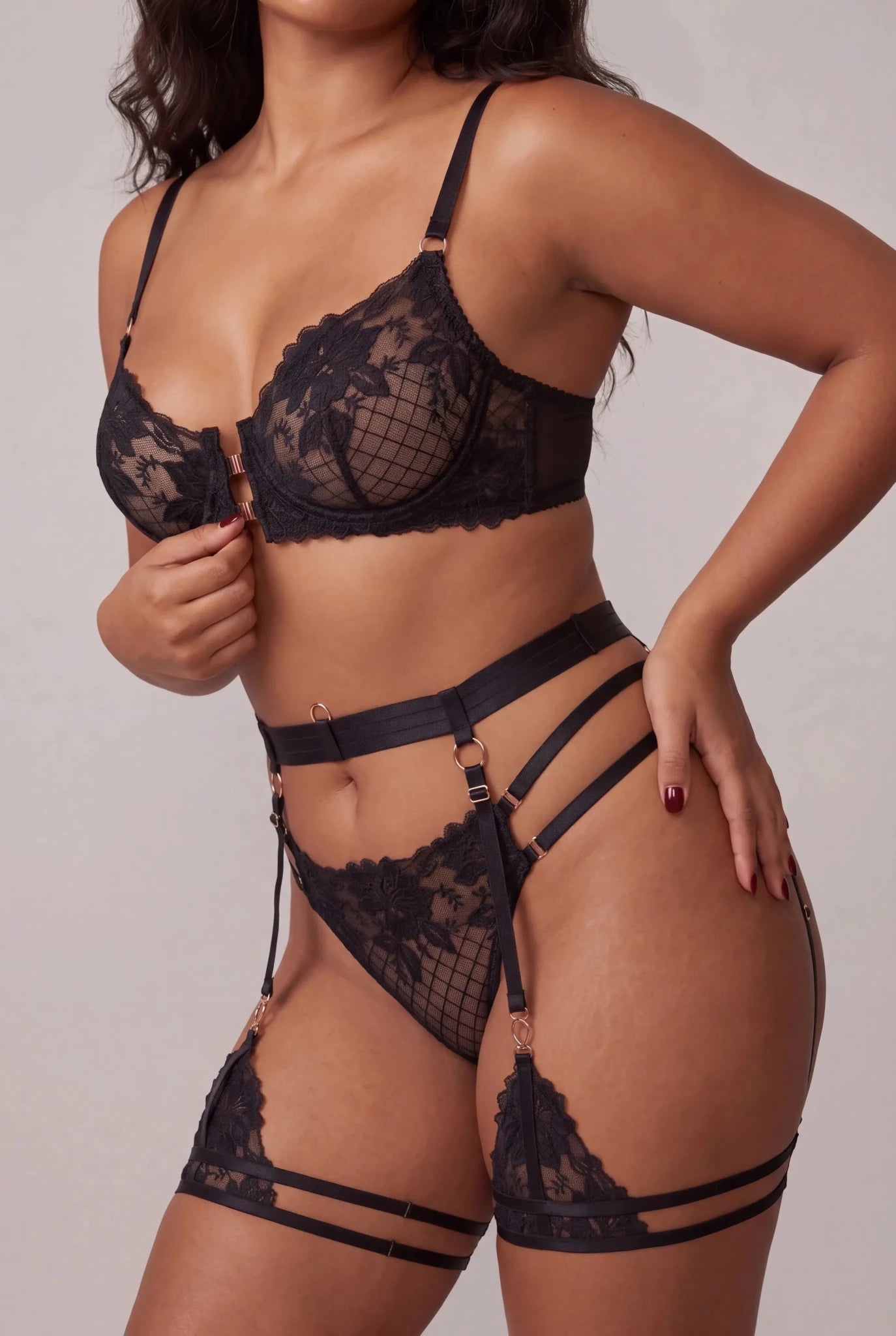 Porte-jarretelles + tours de cuisse - JOLYE Noir - NAKED Underwear FR