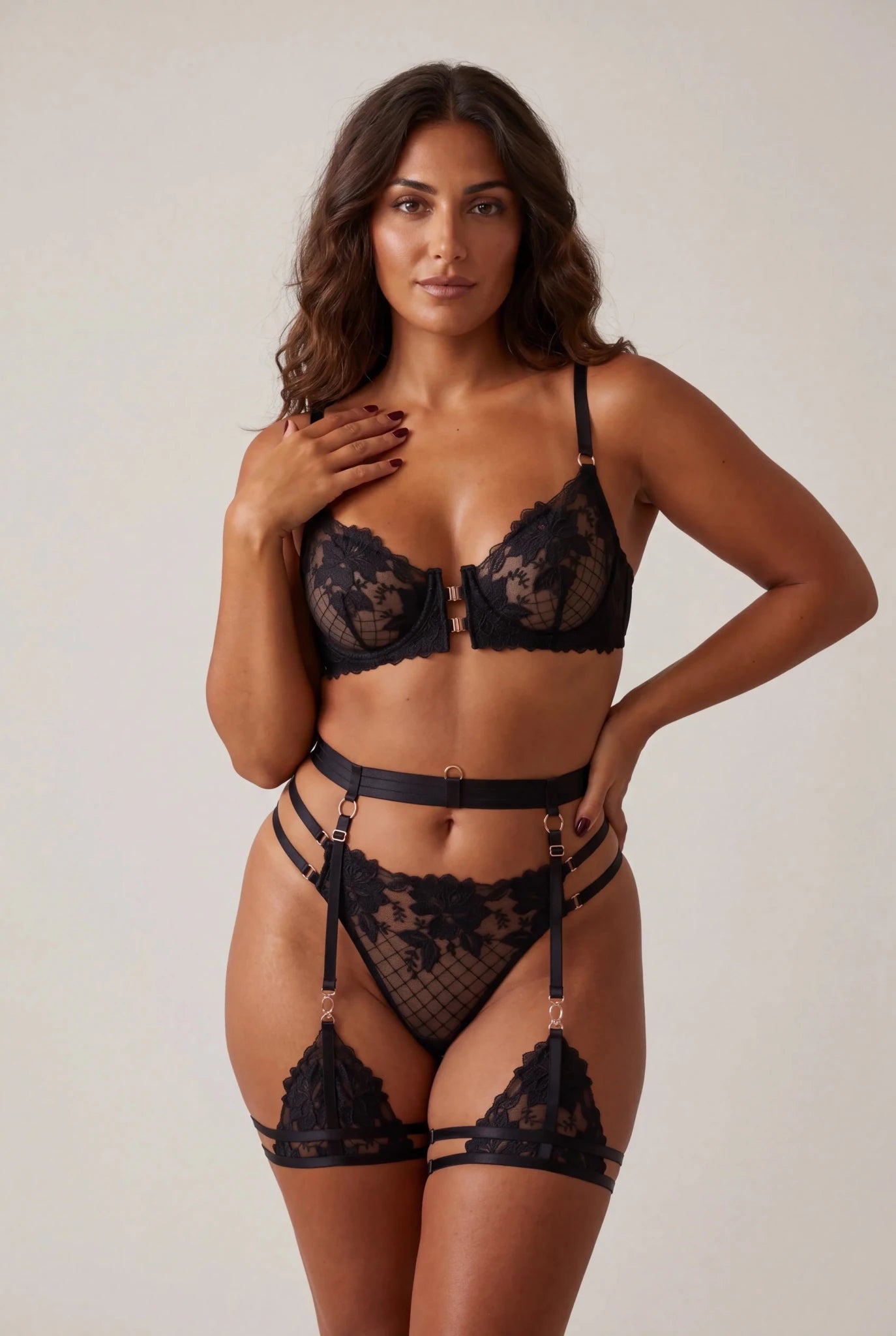 Porte-jarretelles + tours de cuisse - JOLYE Noir - NAKED Underwear FR